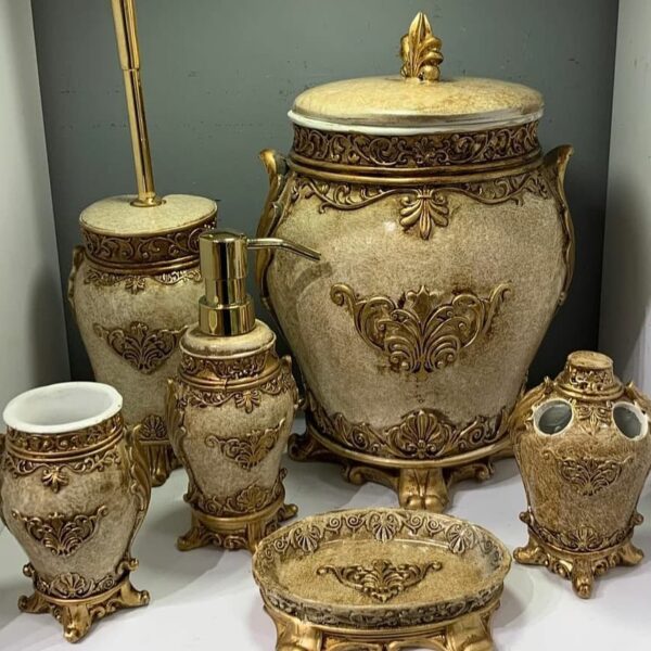 ست سرویس بهداشتی مدل سلطنتی فول پتینه کاری شده برند آذین ست