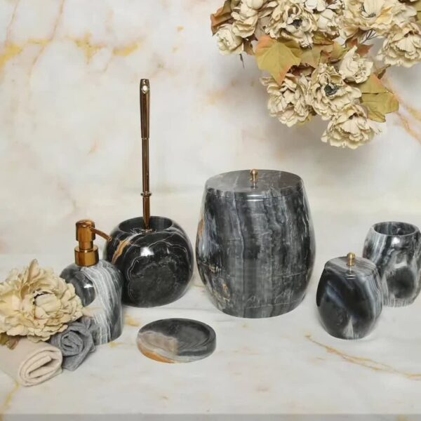 ست سرویس بهداشتی سنگ طبیعی مدل بلک - آذین ست